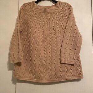 Talbots Beige Cable and Rib Knit Long Sleeve Sweater, Grandma Core. Women, Sz XL